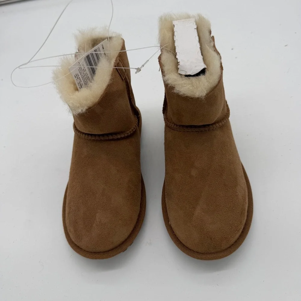 Kirkland Signature Kids Shearling Boots Chestnut Brown Suede Size 12 7771011